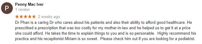 Podiatry Edison NJ Penny Testimonial